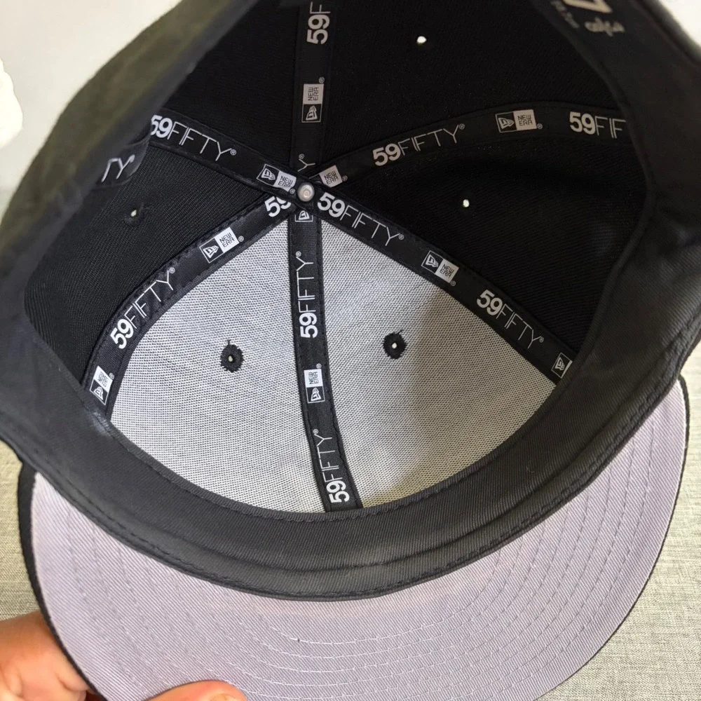 New Era Hat Mens 7‎ 3/8 Black 59FIFTY New York Yankees Fitted MLB Cap